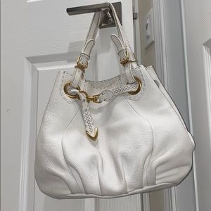 White leather fendi purse